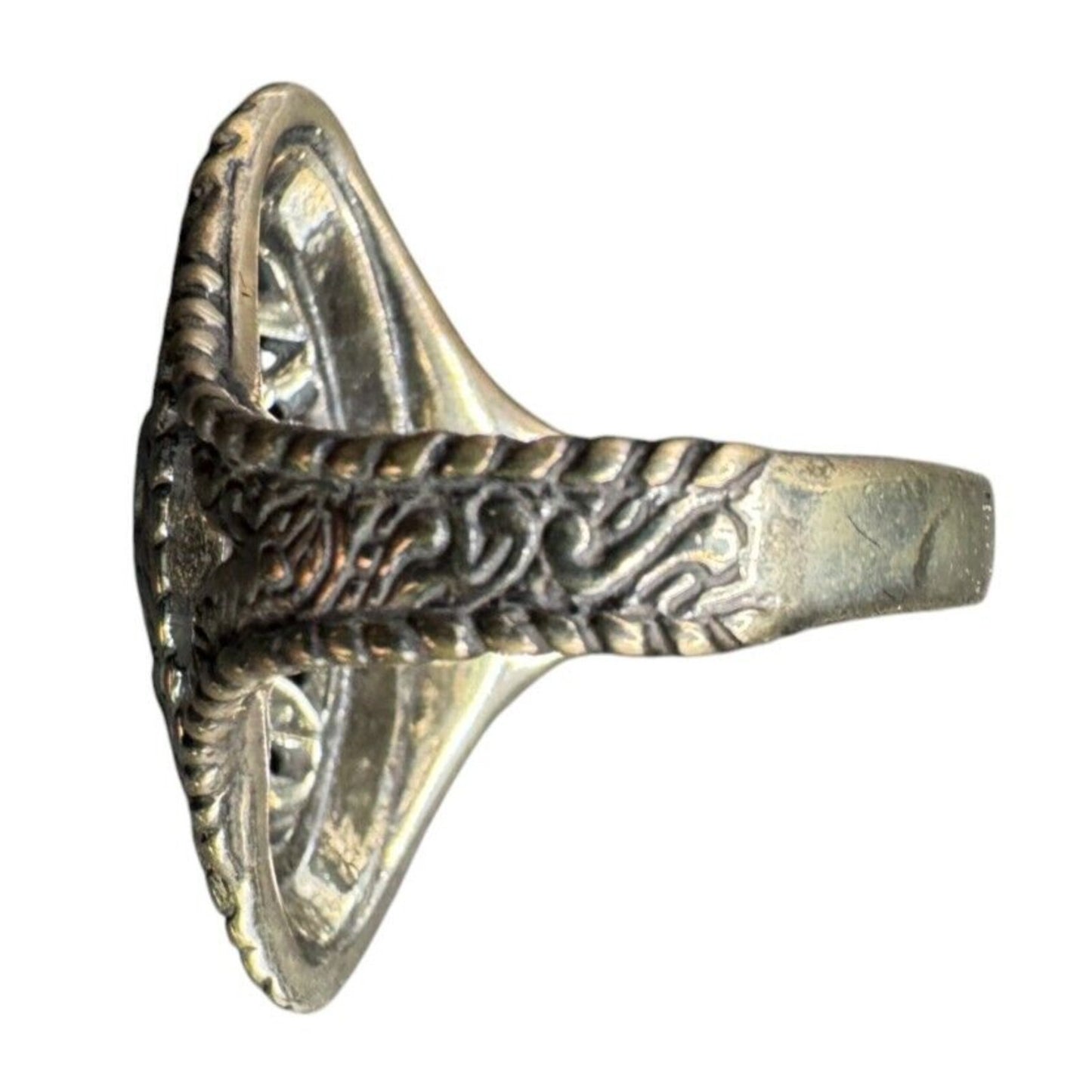 CP Carolyn Pollack Ring R 925 Sterling Silver Metal Filigree Artisan Size 7 3/4