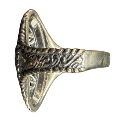 CP Carolyn Pollack Ring R 925 Sterling Silver Metal Filigree Artisan Size 7 3/4