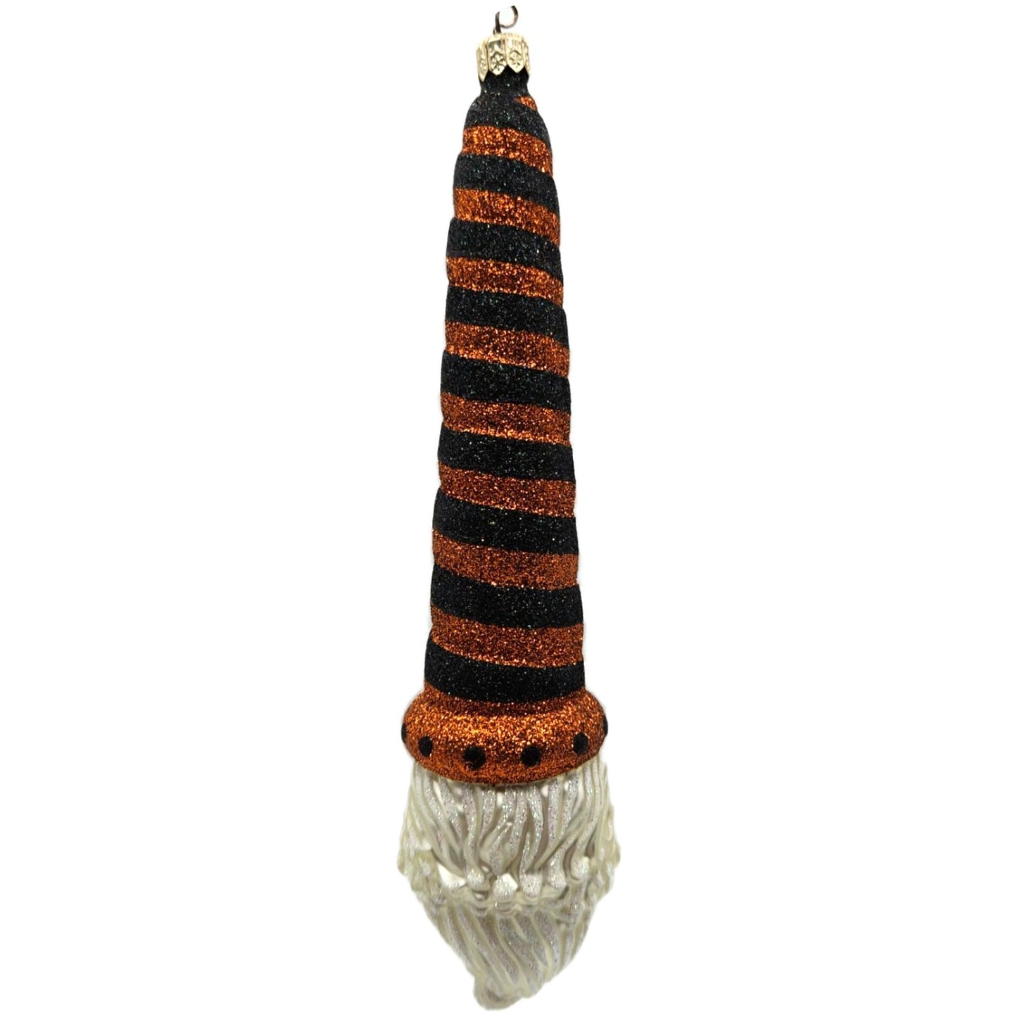 Patricia Breen Sucre Santa Halloween Black Orange Stripe Christmas Ornament 2038