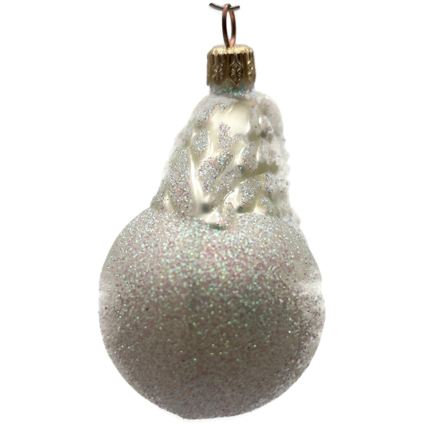 Patricia Breen Snow Angel in Flight Glittered White Gold Christmas Tree Ornament