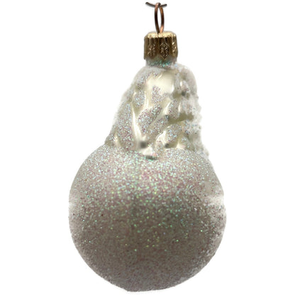 Patricia Breen Snow Angel in Flight Glittered White Gold Christmas Tree Ornament