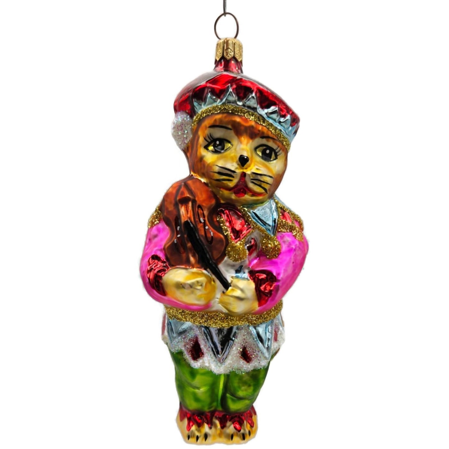 Christopher Radko Romeow Cat With Fiddle Violin Christmas Ornament 96-242-02
