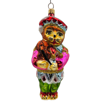 Christopher Radko Romeow Cat With Fiddle Violin Christmas Ornament 96-242-02