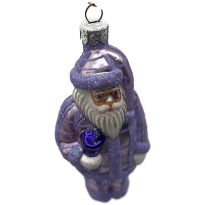 Patricia Breen Ring In The New Lavender Plaid Santa Christmas Tree Ornament CATZ