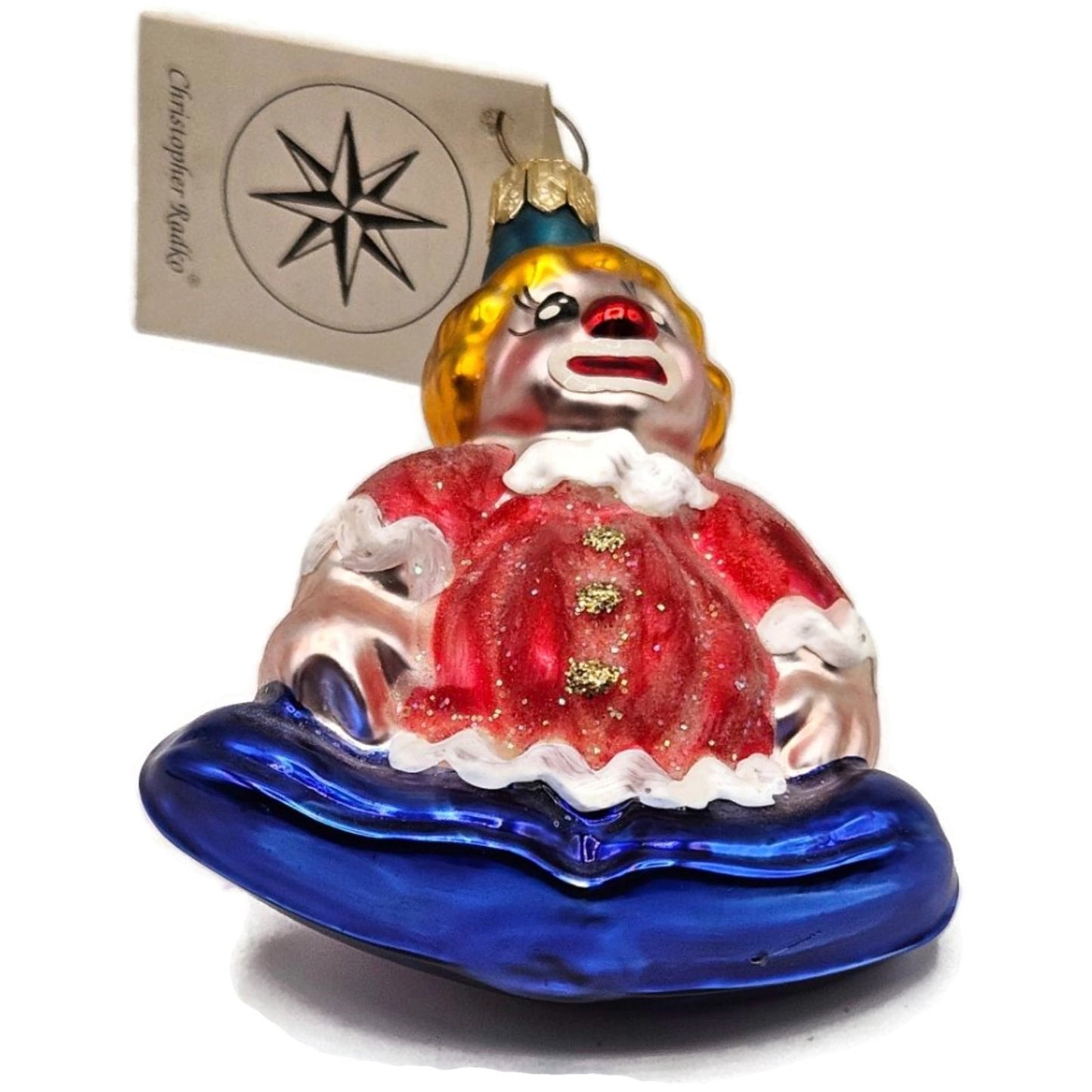 Christopher Radko Casey the Clown Red Made in Germany Christmas Tree Ornament