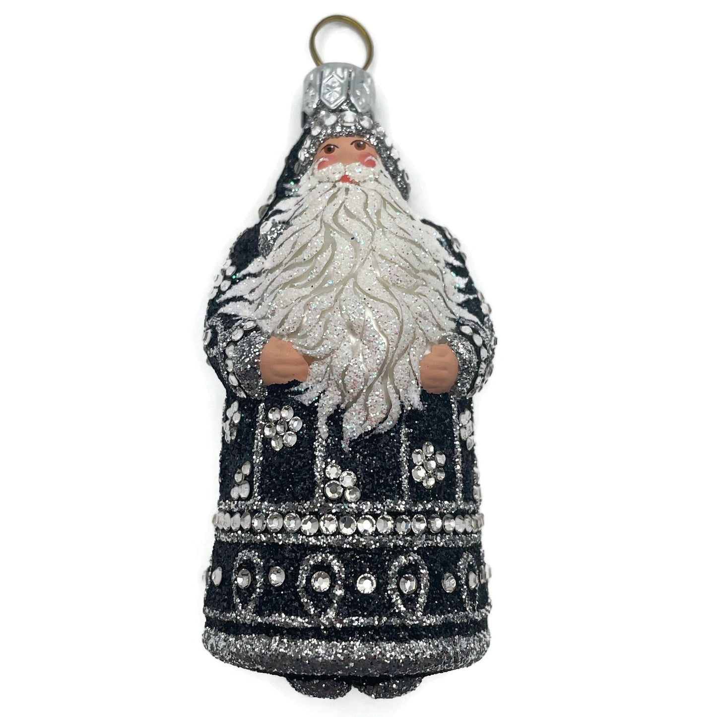 Patricia Breen Miniature Sublime Santa Claus Black Christmas Tree Ornament