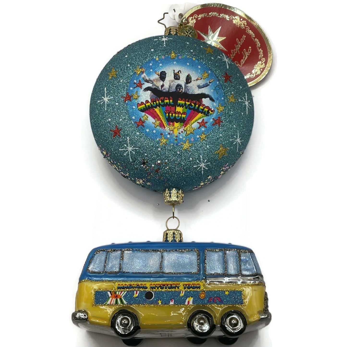 Christopher Radko Bus A Tour to the Top The Charts Beatles Christmas Ornament