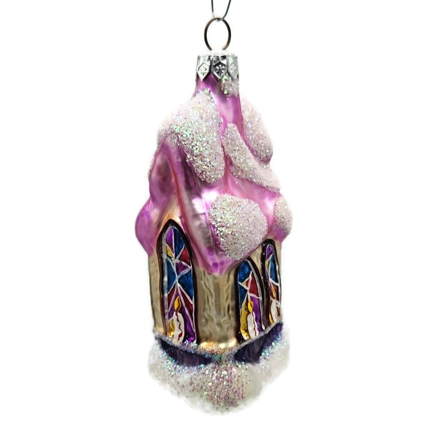 Christopher Radko Midnight Mass Pink Purple Chapel Christmas Ornament 94-913-2