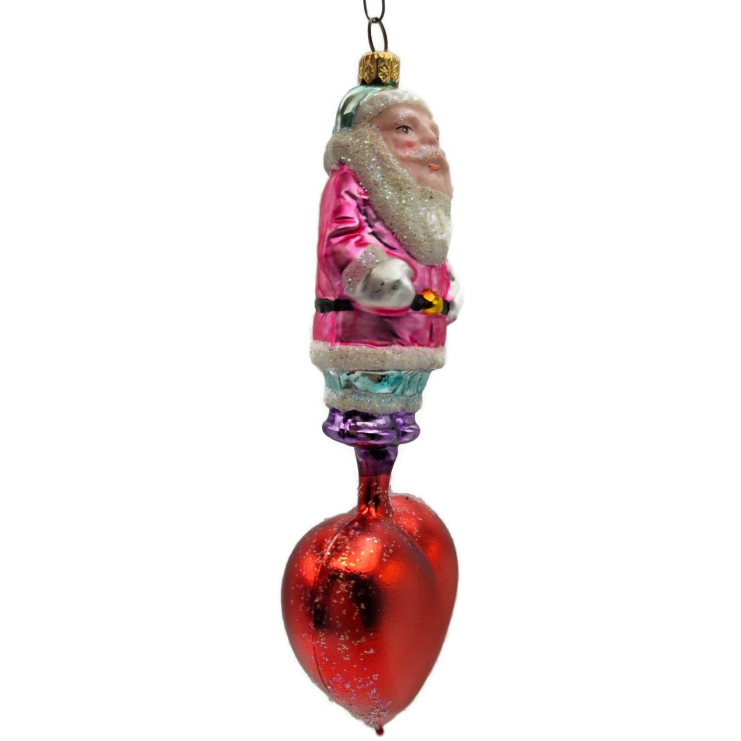 Christopher Radko Heartfelt Santa Claus Red Heart Valentines Christmas Ornament