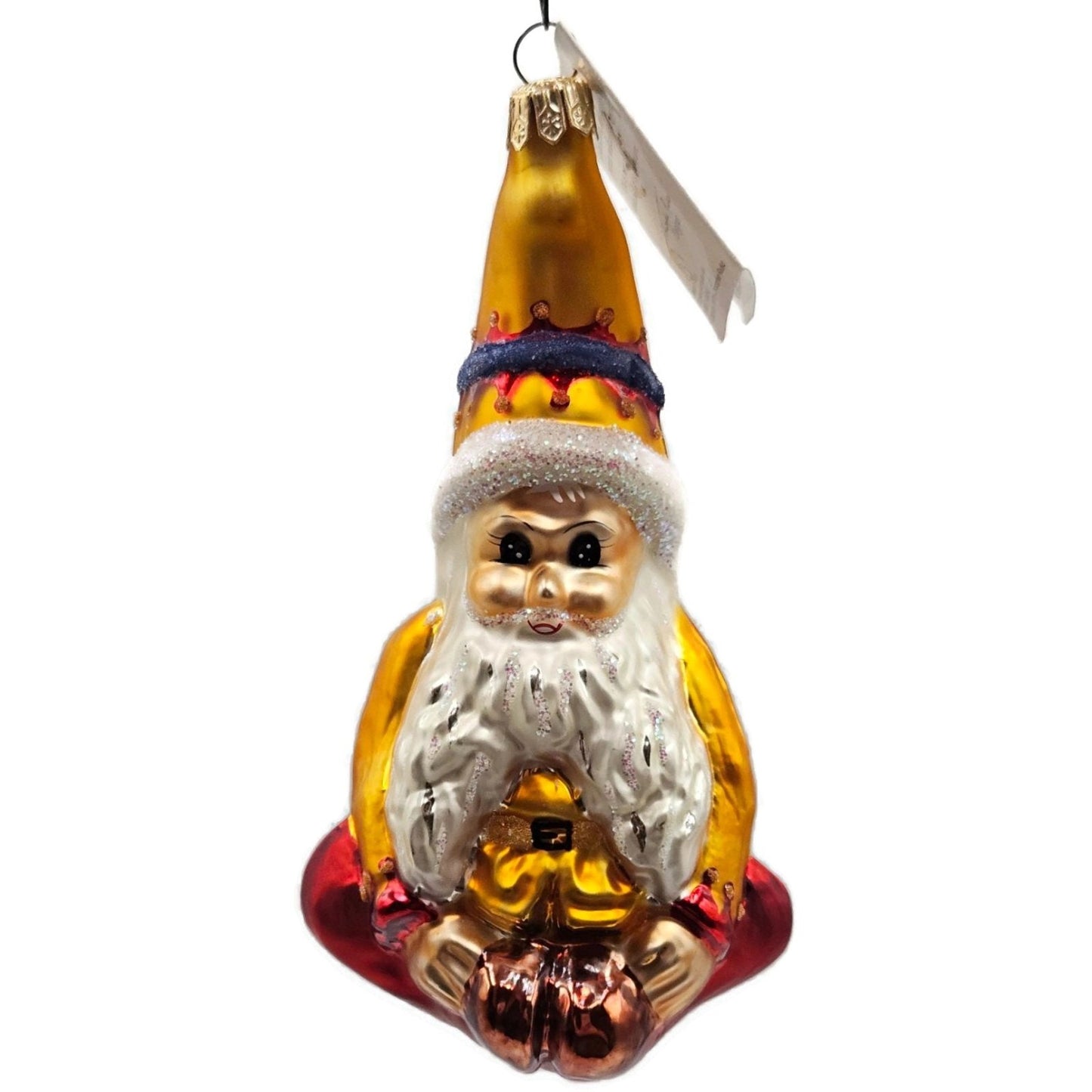 Christopher Radko Elfin Magic Sitting Gold Red Pants Christmas Tree Ornament