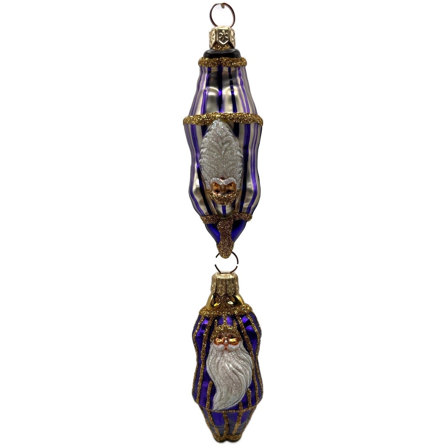 Patricia Breen Cirque De Nicoud Linked Santa Striped Christmas Ornament CATZ