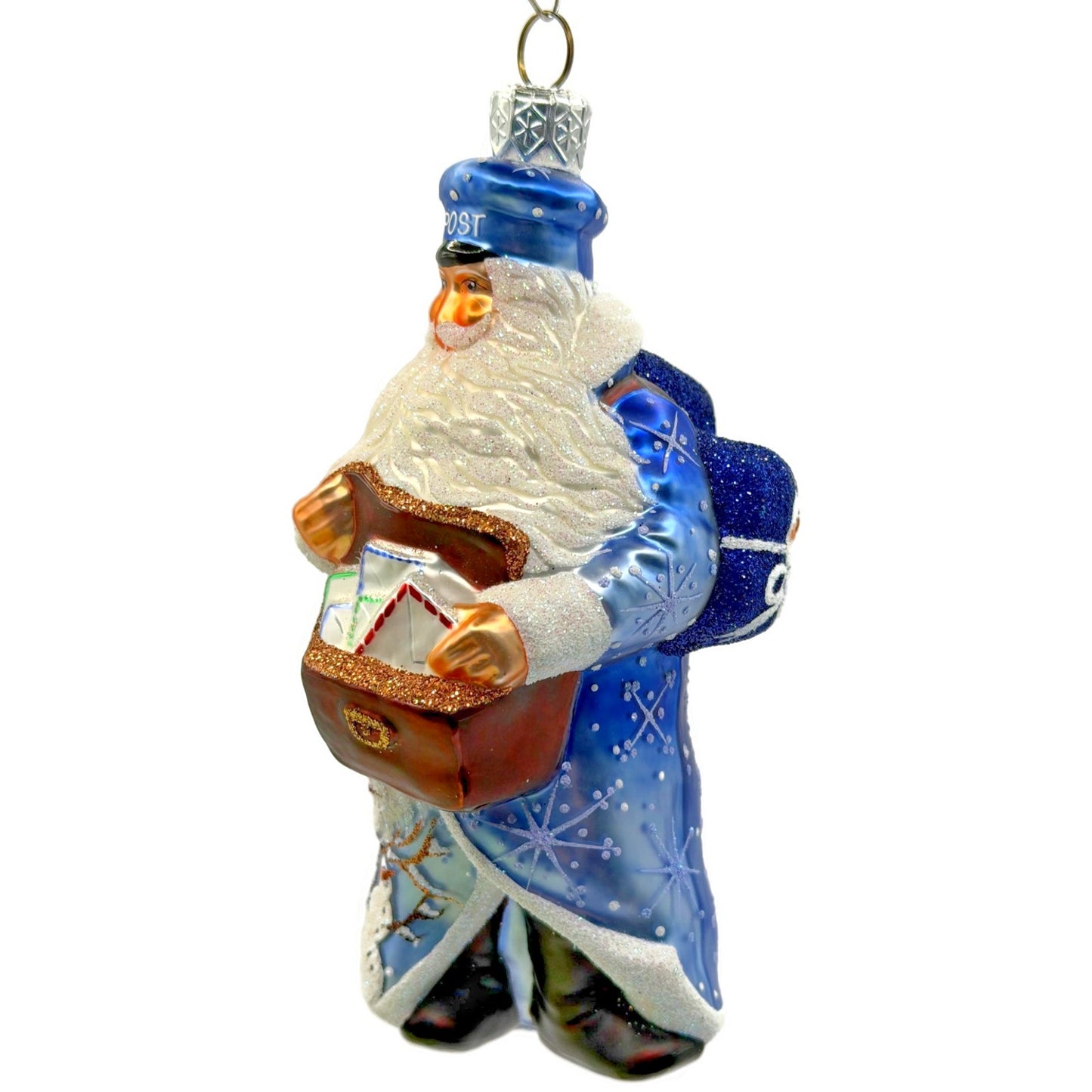 Patricia Breen Postal Santa Mailman Snowflakes Snowman Christmas Ornament 2388