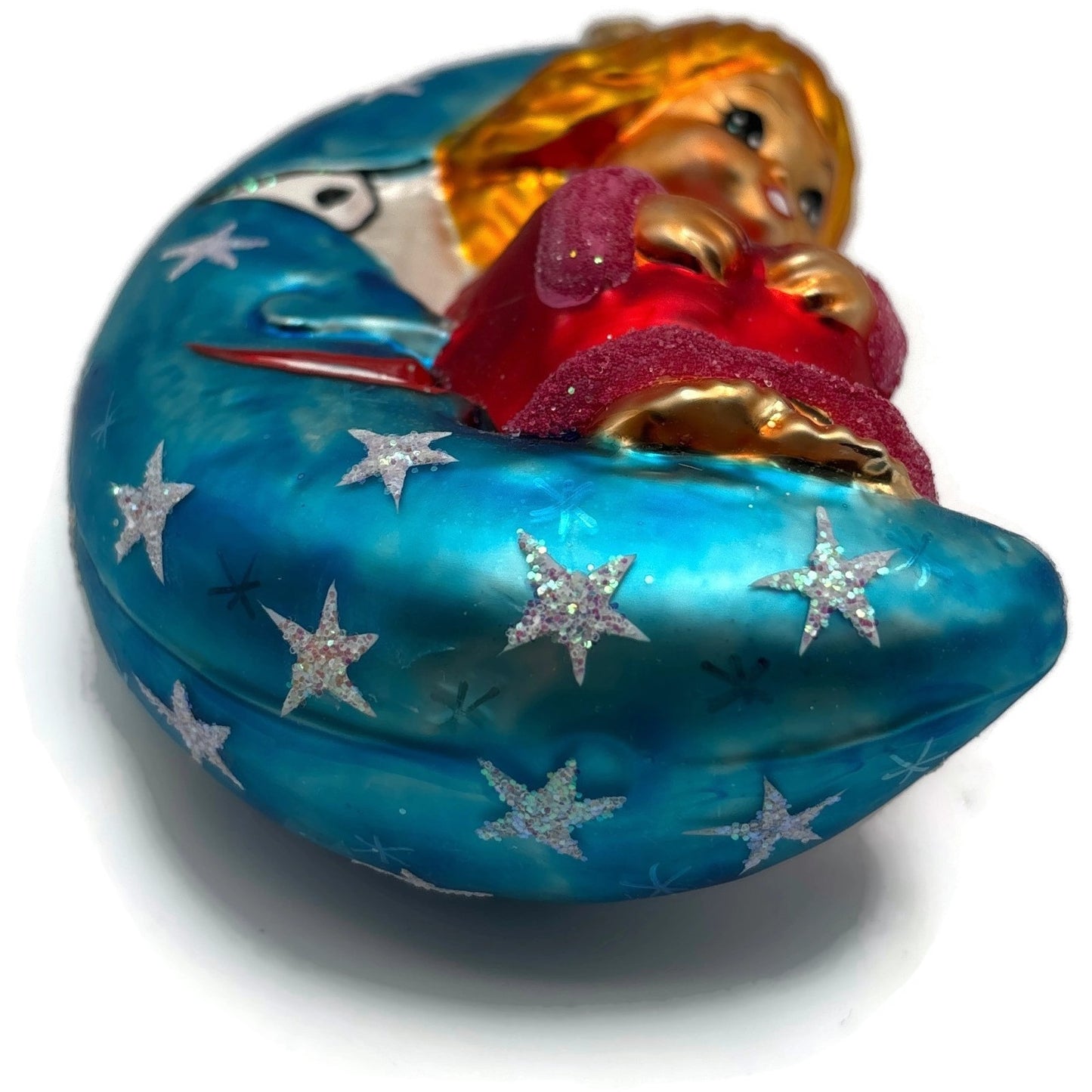 Christopher Radko Watch Over Me Blue Moon Stars Christmas Tree Ornament 97-SP-26