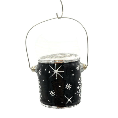 Patricia Breen Colourful Quarts Black Snowflakes Paint Can Christmas Ornament