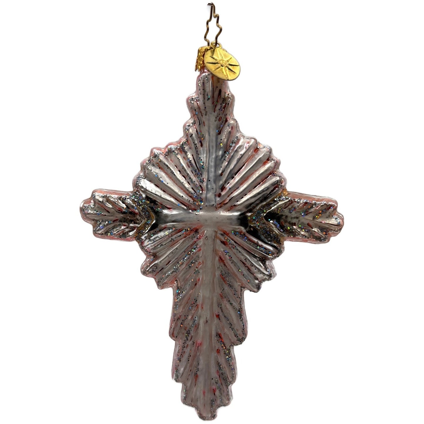Christopher Radko Iridescent Cross Christmas Tree Ornament