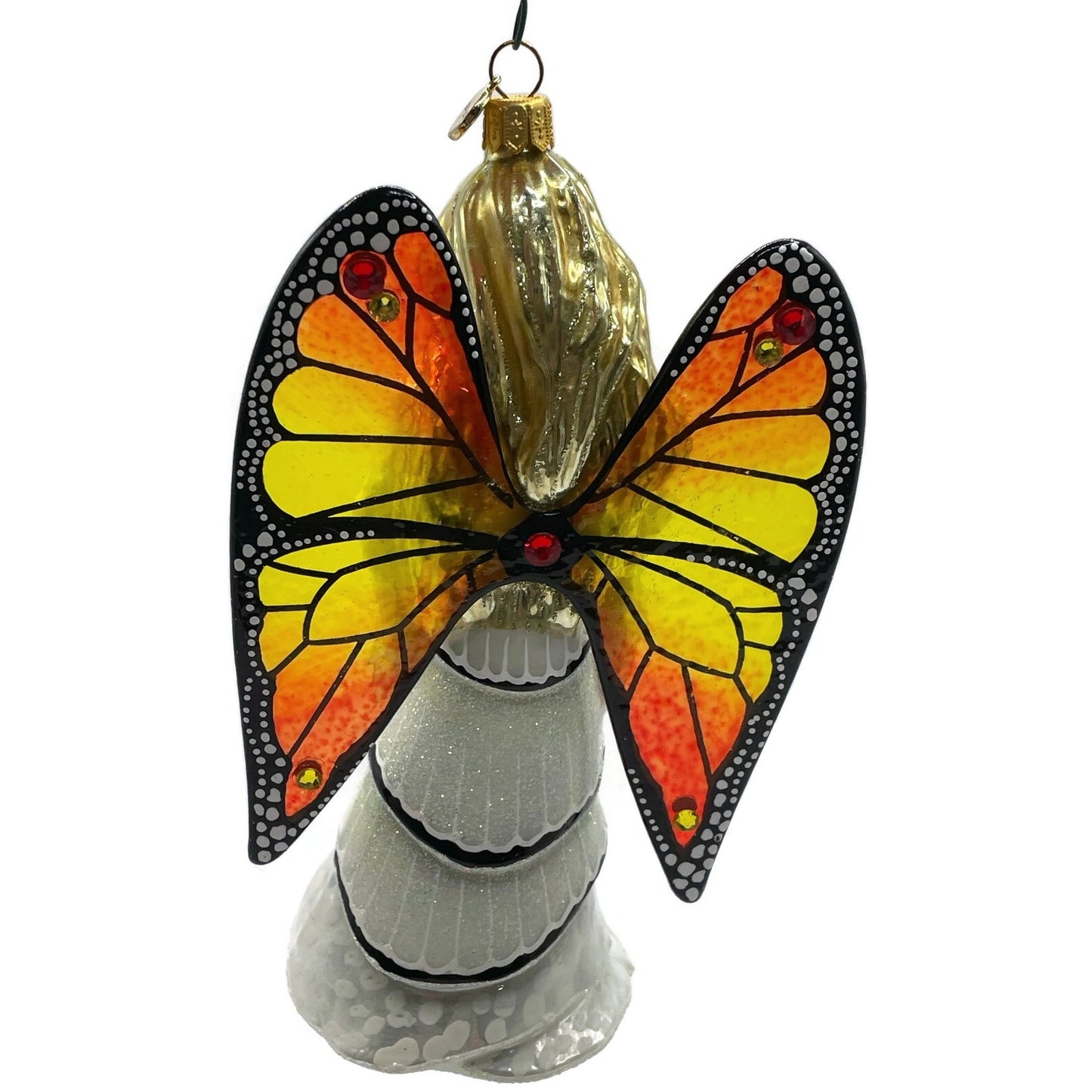 Glitter Lab Angel Betty Ornament White Leaves Butterfly Christmas Tree Decor