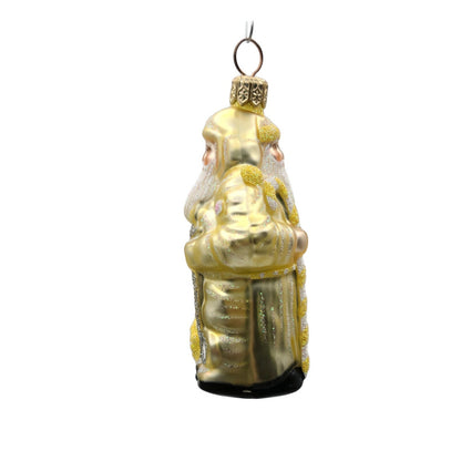 Patricia Breen Miniature Millennium Santa Claus Yellow Christmas Tree Ornament