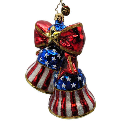 Christopher Radko Let Freedom Ring Patriotic Bells Christmas Ornament 1016083