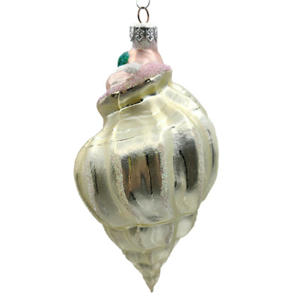 Patricia Breen Coastal Santa Claus Pearl Pink Summer Nautical Tree Ornament