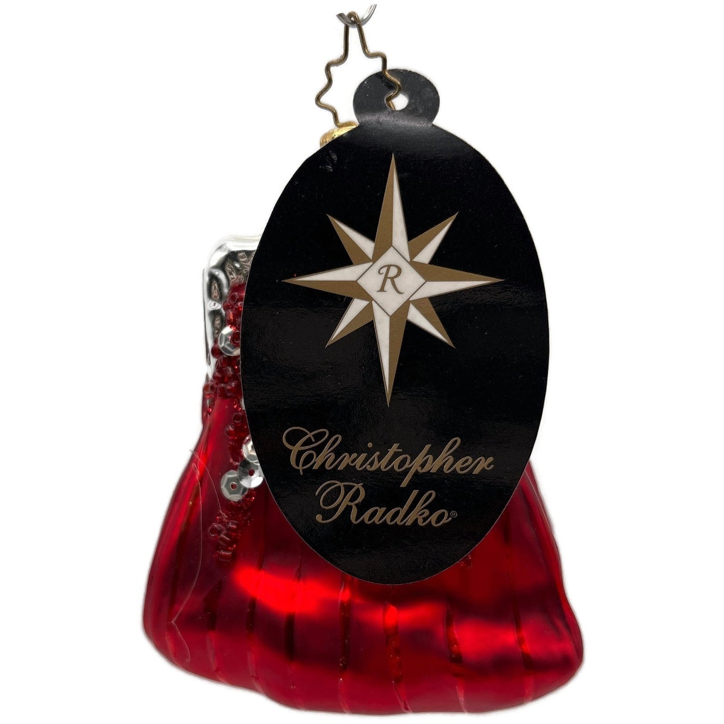 Christopher Radko Christmas Clutch Red European Glass Christmas Ornament 1013880