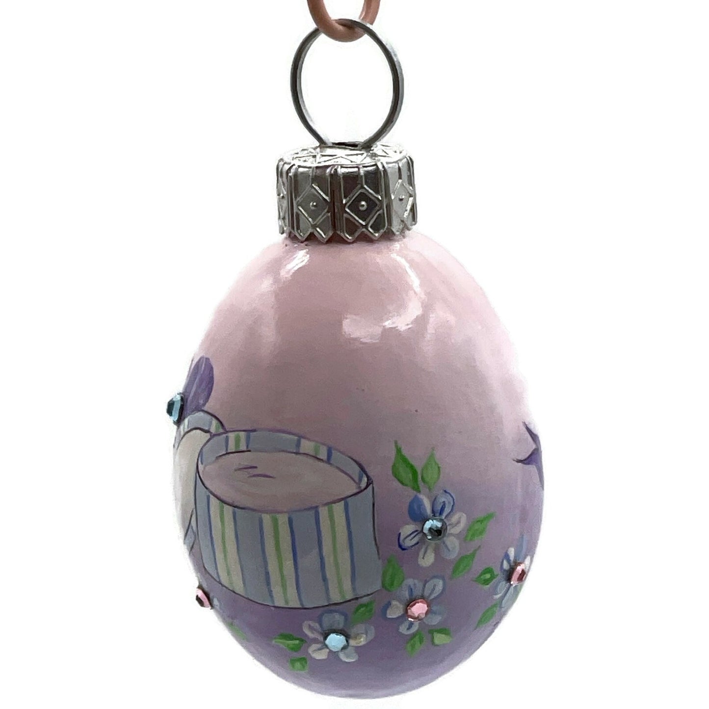 Patricia Breen Miniature Egg Millinery Lavender Pink Easter Christmas Ornament