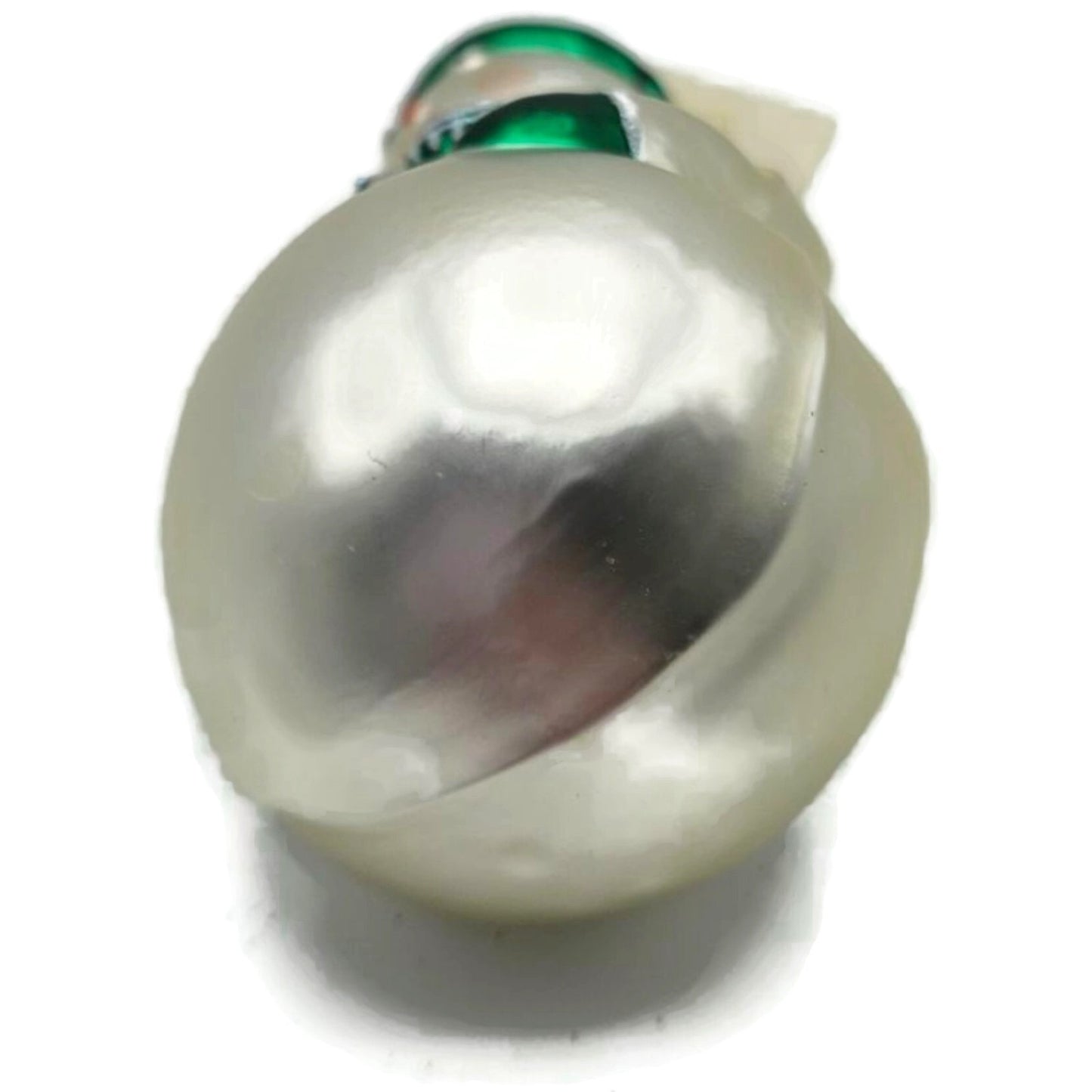 Patricia Breen Snowman Green Pearl White Striped Christmas Tree Ornament