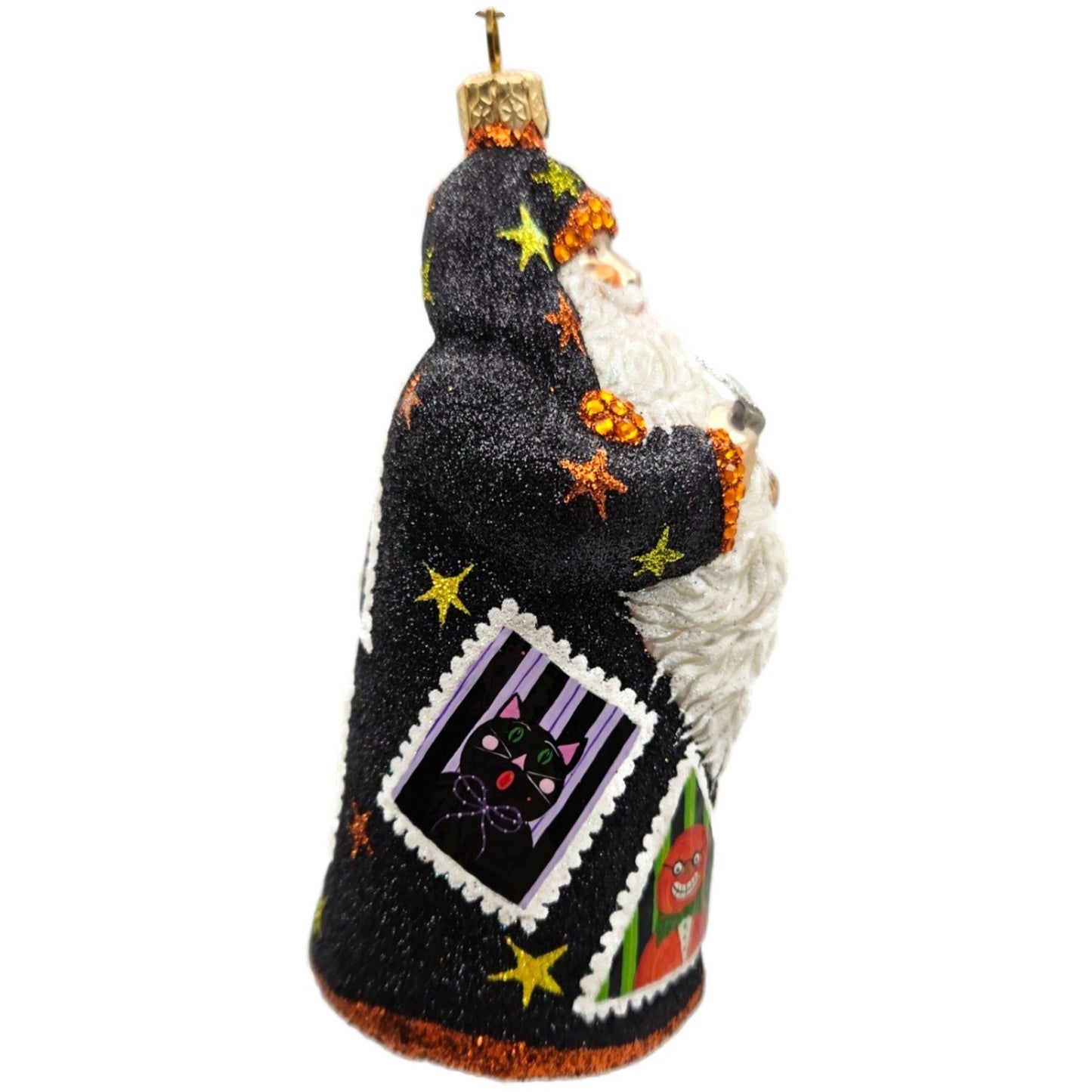 Patricia Breen Evans Santa Hob Goblins Black Moon Stars Halloween Ornament HCB