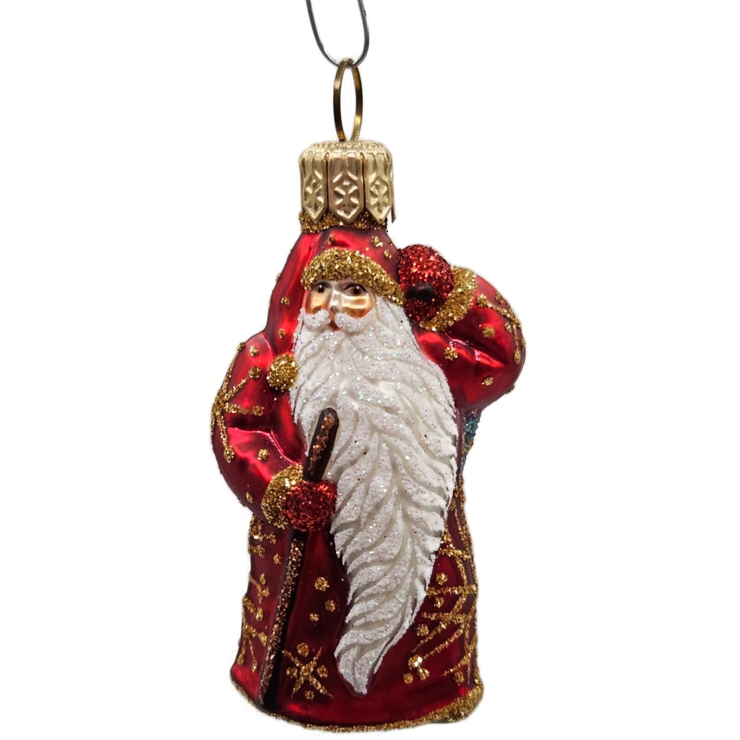 Patricia Breen Super Miniature Santa for Jason Red Snow Christmas Tree Ornament