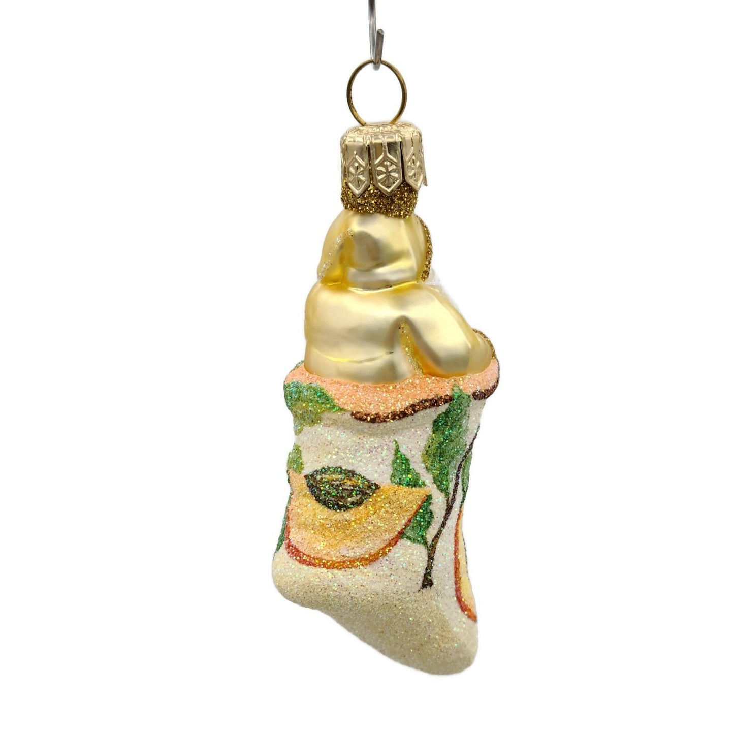 Patricia Breen Tiny Stocking Santa Peaches Christmas Holiday Ornament Peachtree