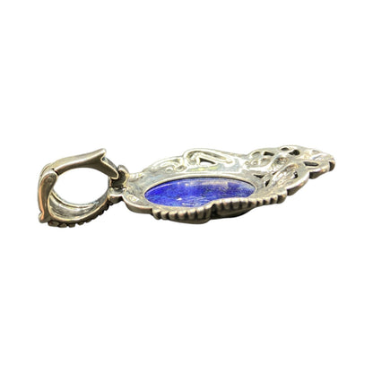 Carolyn Pollack Lapis Lazuli Oval Gemstone Pendant 925 Sterling Silver Filigree