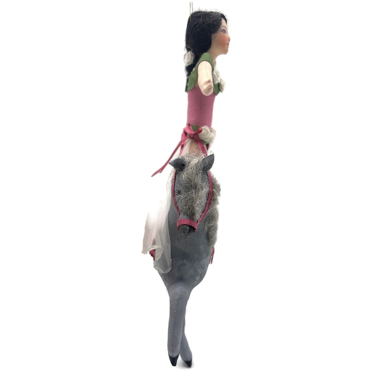 Gladys Boalt Circus Lady Bareback Rider Fabric Christmas Tree Ornament Signed