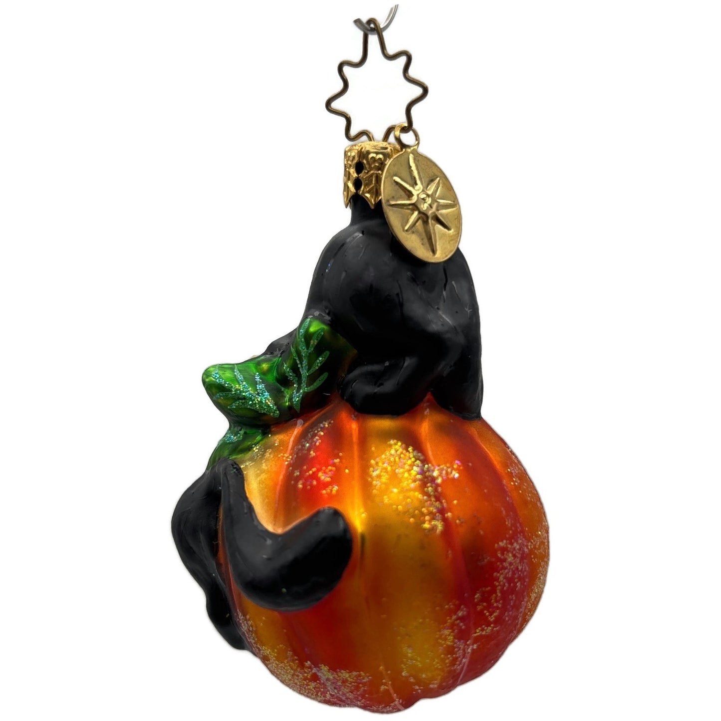 Christopher Radko Cat O'Lantern Gem Orange Pumpkin Halloween Ornament 01-0851-0