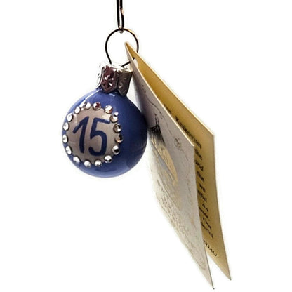 Patricia Breen Anniversary Ball 15 Blue Mini Round Christmas Tree Ornament