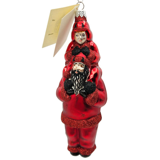 Patricia Breen Carry Me Santa Claus Devils Stars Red Halloween Tree Ornament