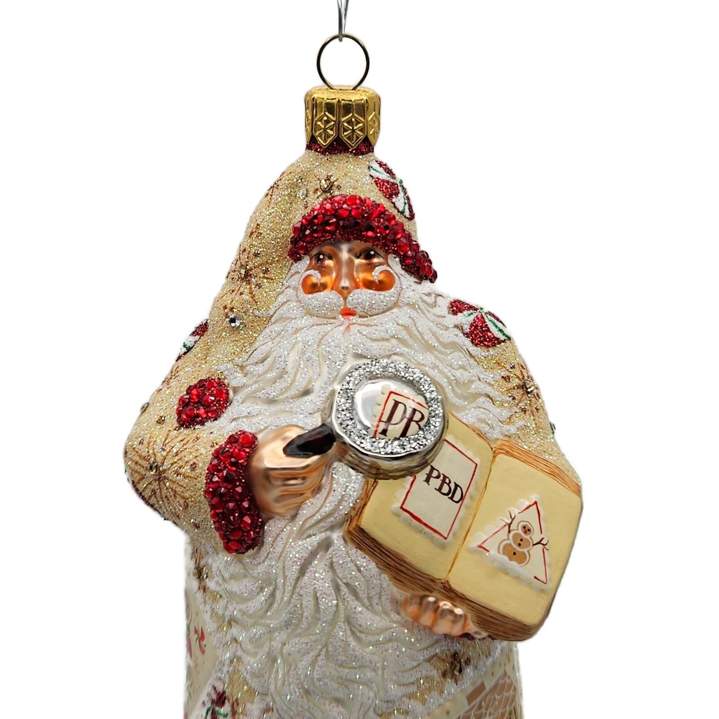 Patricia Breen Evans Santa Gingerbread Peppermint Red Crystal Christmas Ornament
