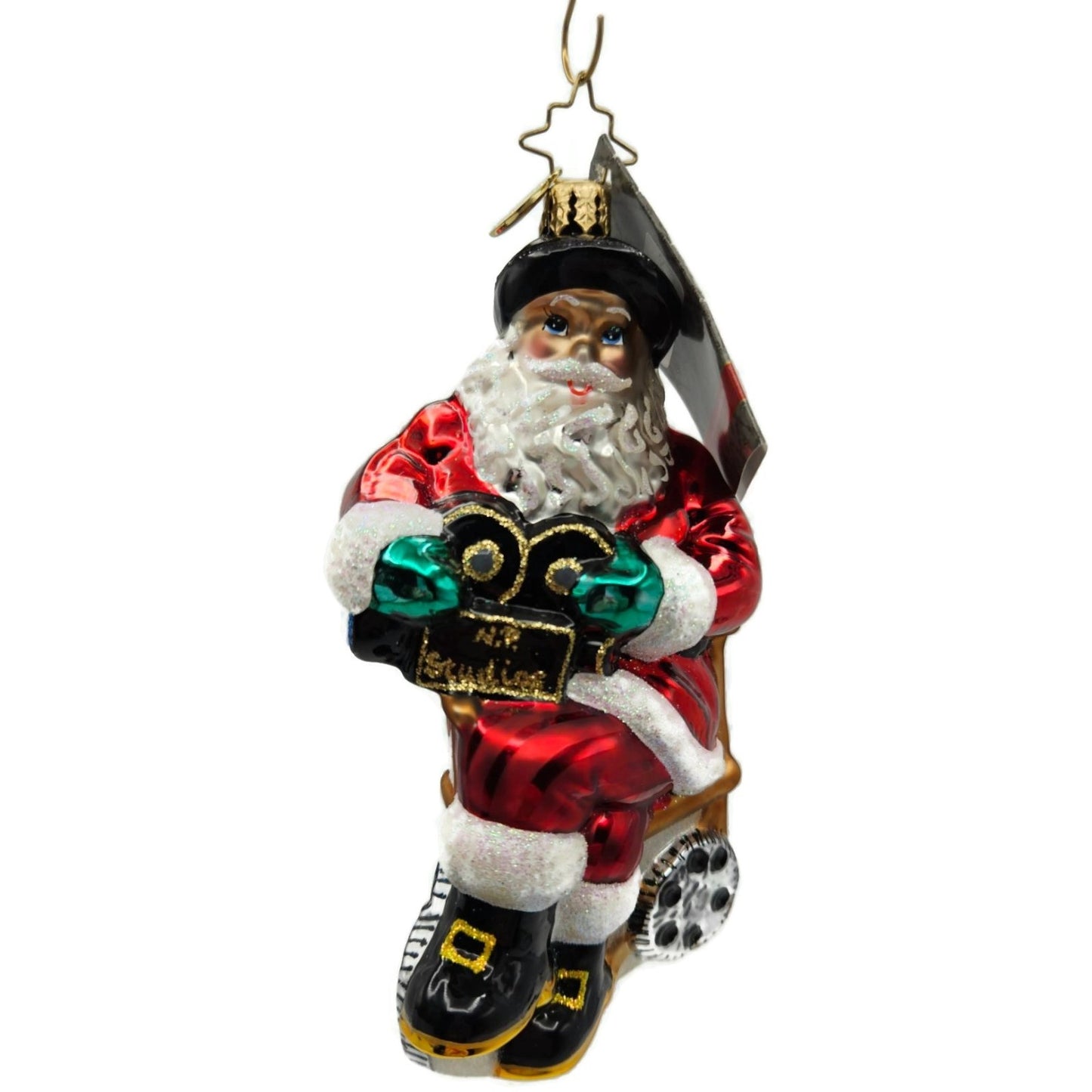 Christopher Radko Hollywood Ho Ho Ho Director Santa Christmas Ornament 1015283
