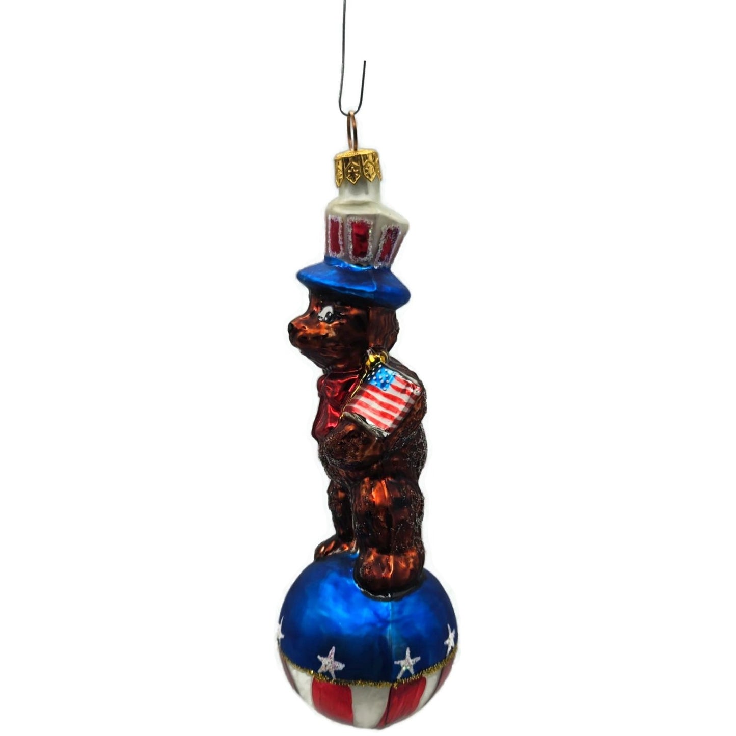 Christopher Radko Teddy For President Patriotic Bear Christmas Ornament July 4th