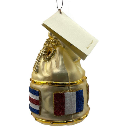 Patricia Breen Santas Duffel Bag Gold Flags Christmas Tree Decor Ornament