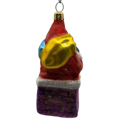 Christopher Radko Chimney Santa Claus Glass Christmas Tree Ornament 91-012-0