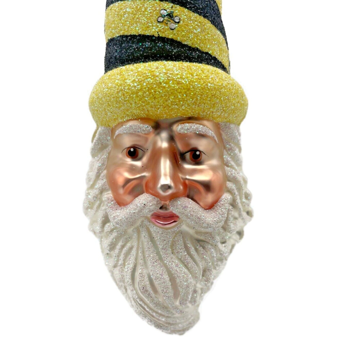 Patricia Breen Sucre Santa Bees Yellow Striped Spring Holiday Tree Ornament