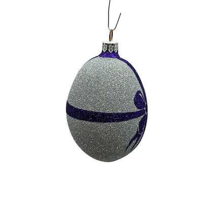 Patricia Breen Eggs Set of 3 Purple Blue Silver Easter Christmas Tree Ornament