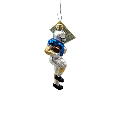 Old World Christmas Football Player OWC Blown Glass Sports Christmas Ornament