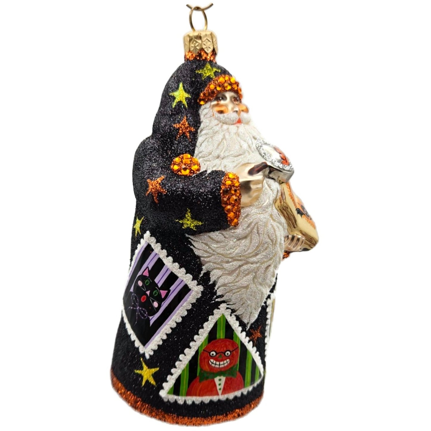 Patricia Breen Evans Santa Hob Goblins Black Moon Stars Halloween Ornament HCB