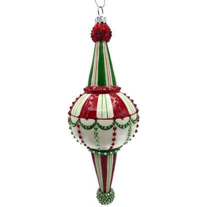 Patricia Breen Looking Glass Stripes and Swags Reflector Christmas Tree Ornament