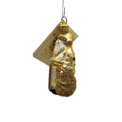 Patricia Breen Miniature Millennium Santa Claus Gold Christmas Tree Ornament