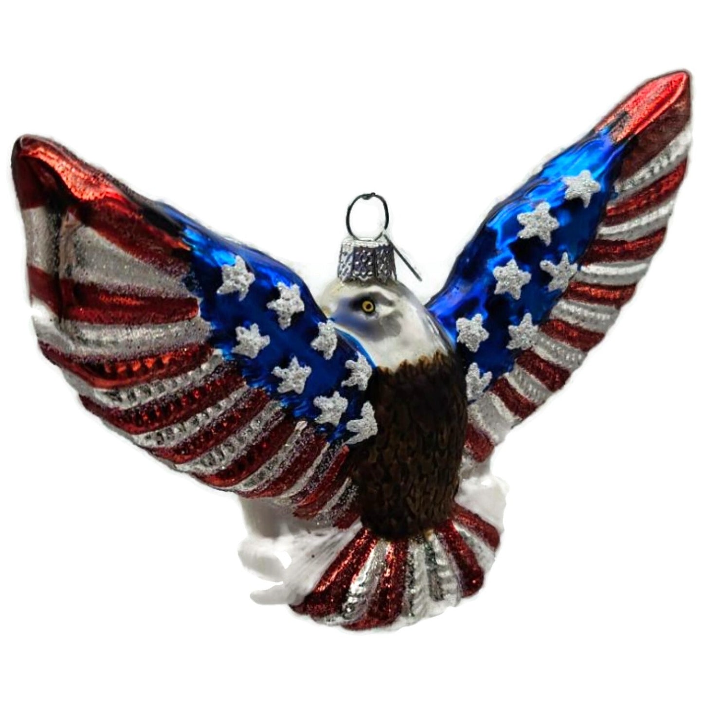 Patriotic Eagle God Bless America Christmas Tree Ornament Kurt Adler Noble Gems