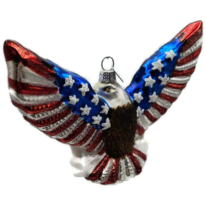 Patriotic Eagle God Bless America Christmas Tree Ornament Kurt Adler Noble Gems