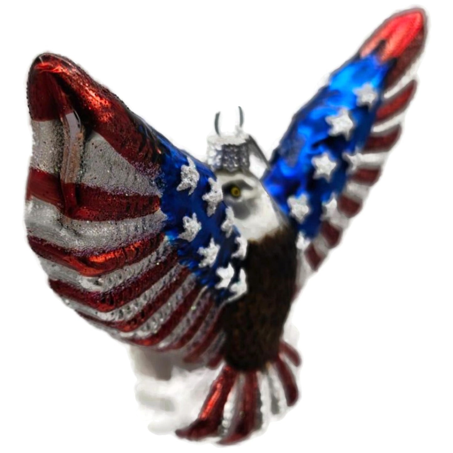 Patriotic Eagle God Bless America Christmas Tree Ornament Kurt Adler Noble Gems