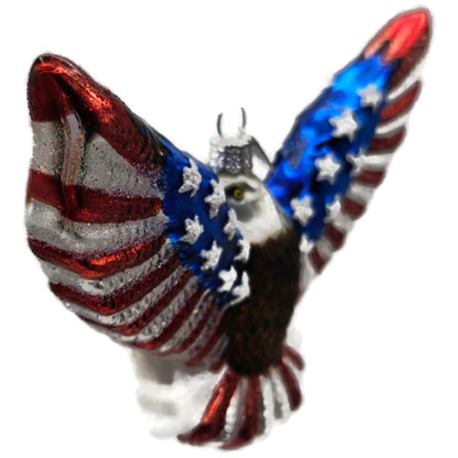 Patriotic Eagle God Bless America Christmas Tree Ornament Kurt Adler Noble Gems