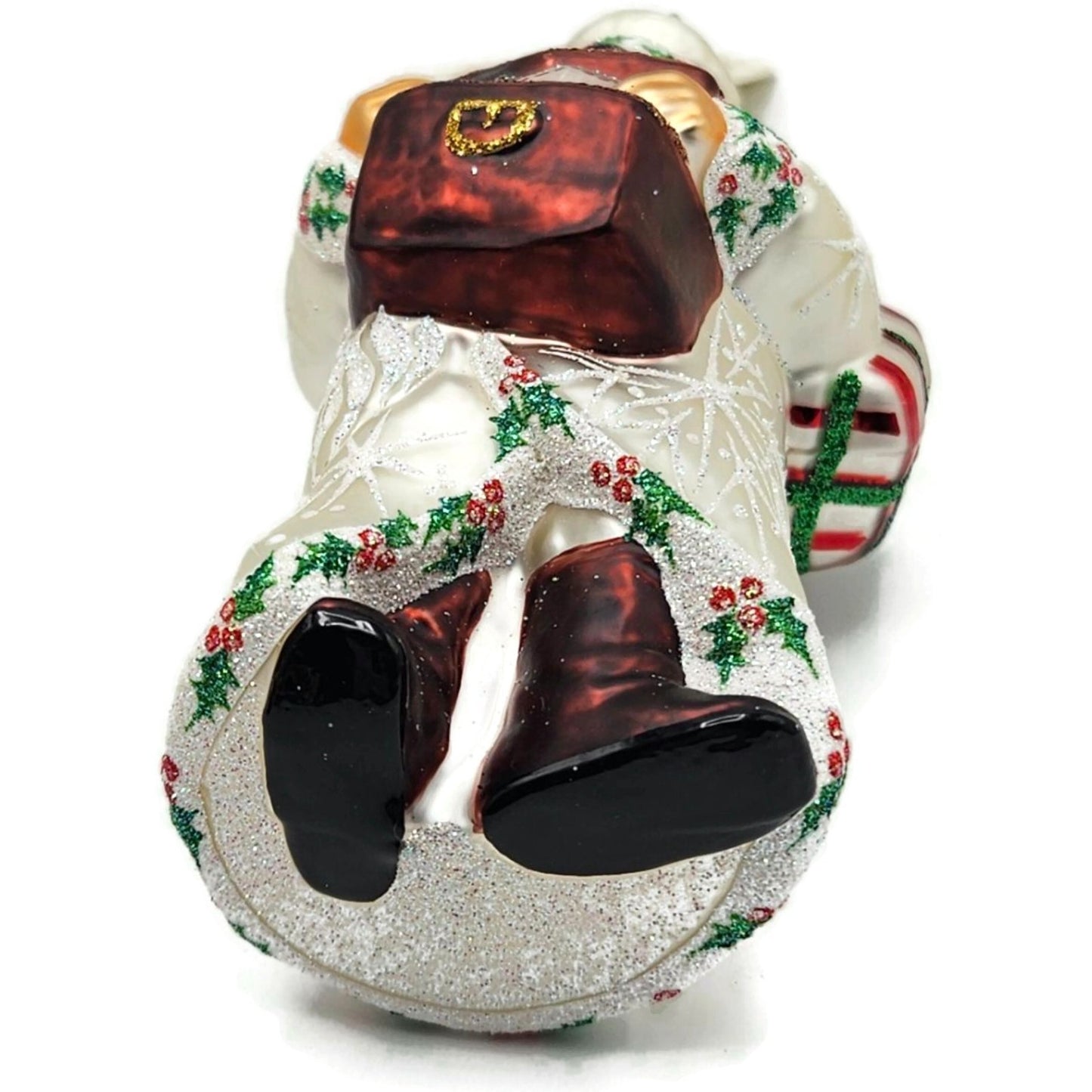 Patricia Breen Postal Santa Holly White Snowflakes Mail Christmas Tree Ornament